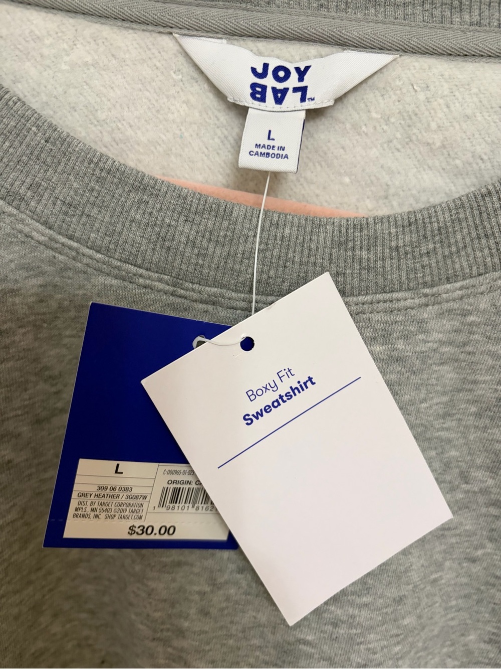 JoyLab Heather Gray Cropped Crewneck Sweatshirt - Picture 2 of 5